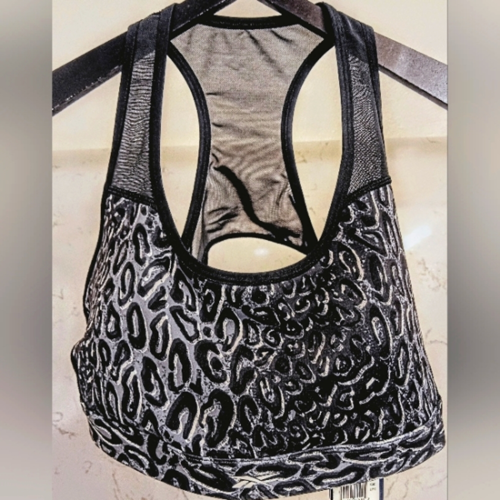 Reebok Black and White XL Sports Bra
